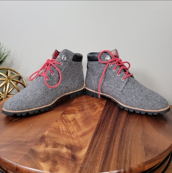 Woolrich Gray Wool Ankle Boots with Red Laces Women's Size 6 Retro Vibes Hiking - Picture 7 of 15